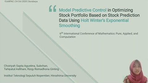 ICOMPAC 2019 - Model Predictive Control (MPC) in Financial Optimization