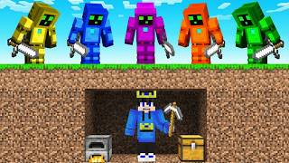 Minecraft Speedrunner VS 5 NETHERITE AI Hunters !!!😱