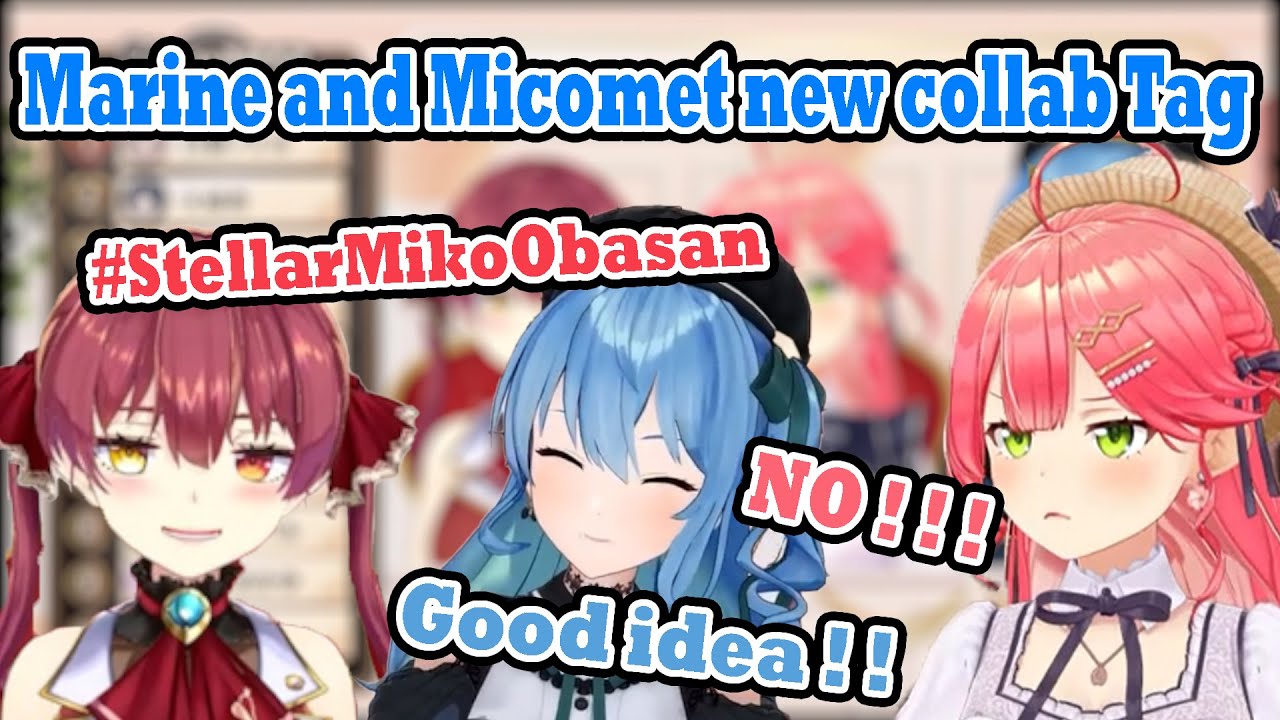 Miko refuses to use their new Marine Miko Suisei collabs Tag that the Chat came up with