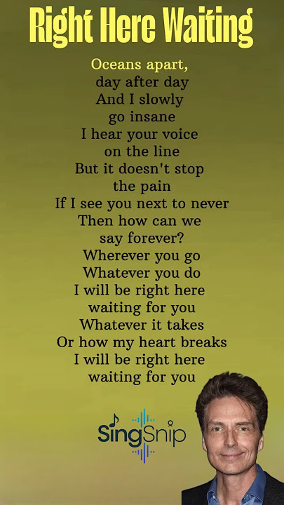 Right Here Waiting - Richard Marx Lyrics #trending #rightherewaiting #richardmarx #lyrics