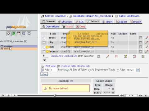How to delete tables from a database with phpMyAdmin by VodaHost web ...