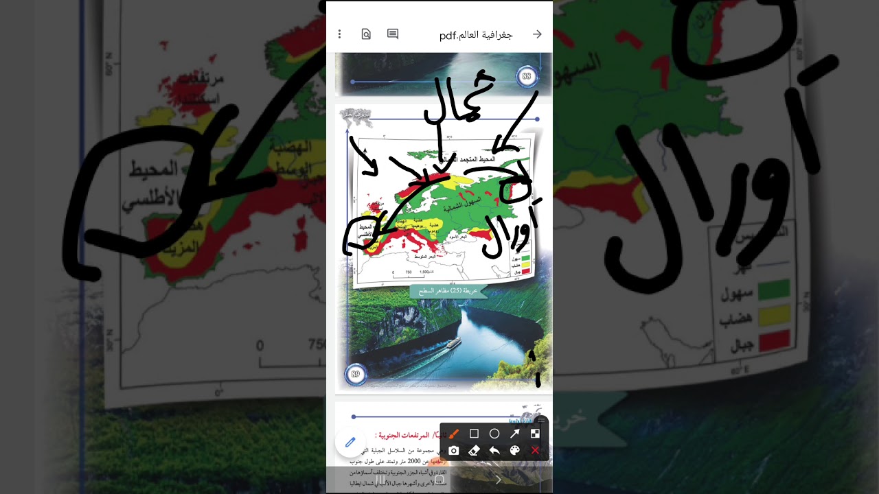 الدرس الثانى .لمادة الجغرافيا .مظاهر السطح