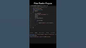 Prime Number Program in CPP Language #shorts