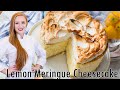 The BEST Triple Lemon Meringue Cheesecake Recipe!! With Lemon Cookie Crust & Lemon Curd!!