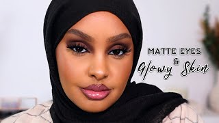 MATTE EYES &amp; GLOWY SKIN TUTORIAL *beginner friendly* | Jasmine Egal