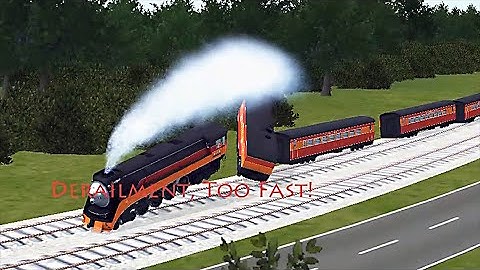 Train Sim - Airport Using Southern Pacific 4449 Got Derailment Because Too Fast