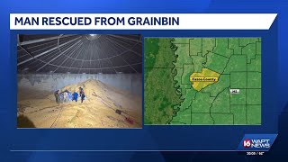 Emergency crews rescue man trapped in grain bin in Yazoo County