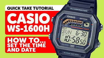 Casio WS-1600H (3556) - HOW TO SET the TIME AND DATE