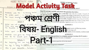 English Model Activity Tasks || Class-V || Part-1