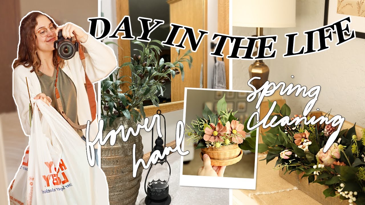 hobby lobby flower arrangements, a home project & spring cleaning 🌷 | day in the life | Brooke Ava
