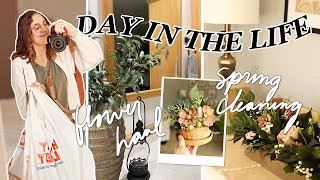 hobby lobby flower arrangements, a home project & spring cleaning 🌷 | day in the life | Brooke Ava