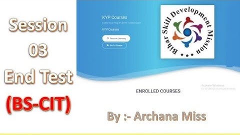 session 3 ka end test।।#2BS-CIT ka end test।। 👍kyp session 3 का  end test। #computer #session