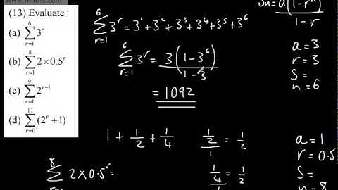 Core 2 - Geometric Sequences and Series 5 - Sigma Notation