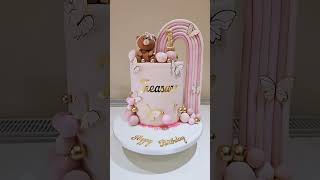 Teddy 🧸 Bear 🐻 1st Birthday theme Butterfly 🦋 theme shape cake 🍧 🙏subscribe to my channel 🙏