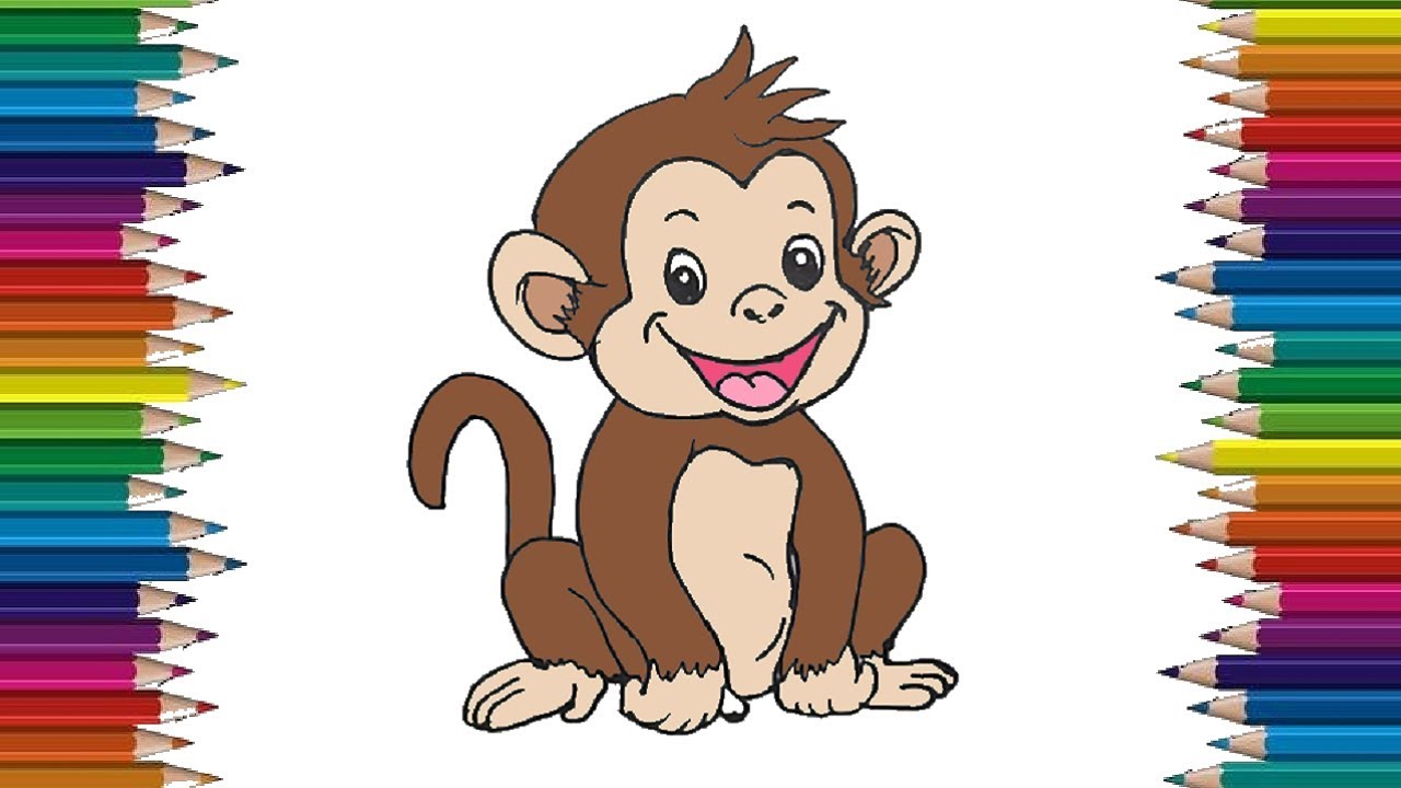 How To Draw A Baby Monkey Cute And Easy Cartoon Monkey Drawing Step By Step Youtube