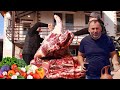 Gran canal de carne al fuego el arte del carnicero