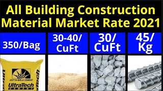 All Building Construction Material Market Rate 2021|Complete Price List|Rate Of Construction Materal
