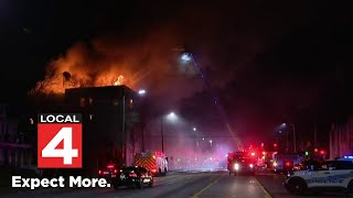 Detroit apartment fire displaces 20, man rams Eight Mile strip