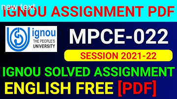 MPCE-022 Solved Assignment 2022, MPCE 22 Solved Assignment 2021-22 in English, MPCE 22 Assignment