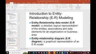 Chapter 5 - part 2 - Structuring System Data Requirements ERD 2023  SE 320 System Analysis Zoom