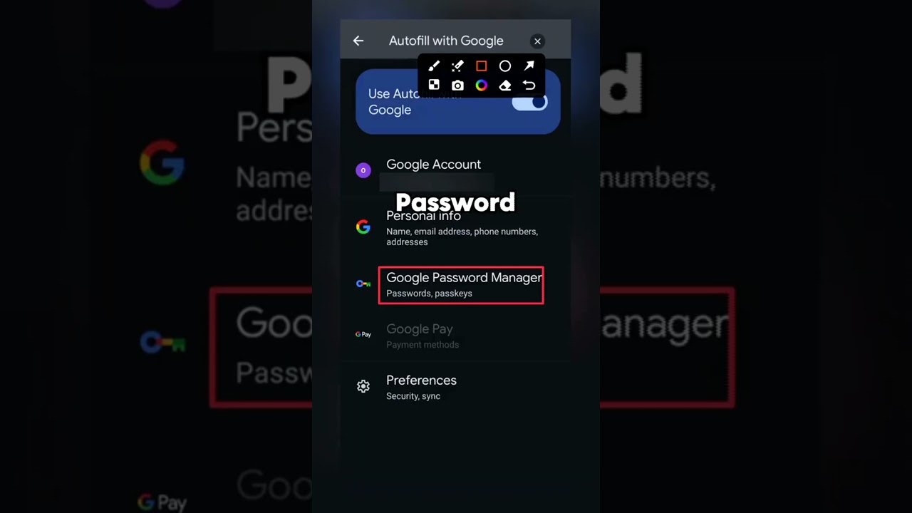 Find your saved Google passwords on an Android device. 