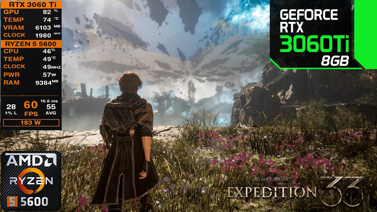 Clair Obscur: Expedition 33 | RTX 3060 Ti + R5 5600 | Optimized Settings | 1440P FPS Benchmarks