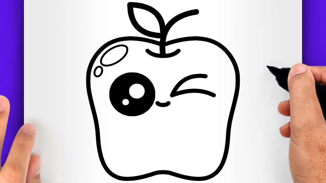 COMMENT DESSINER UNE POMME KAWAII - Dessins faciles kawaii