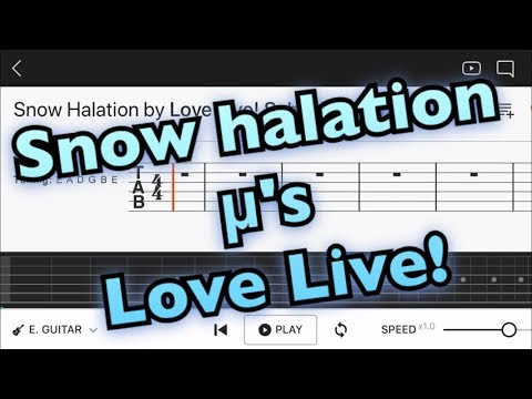 【TAB】‪「ラブライブ！」2ndシングル「Snow halation」/μ's‬【エレキギター初心者用練習曲】Guitar tutorial