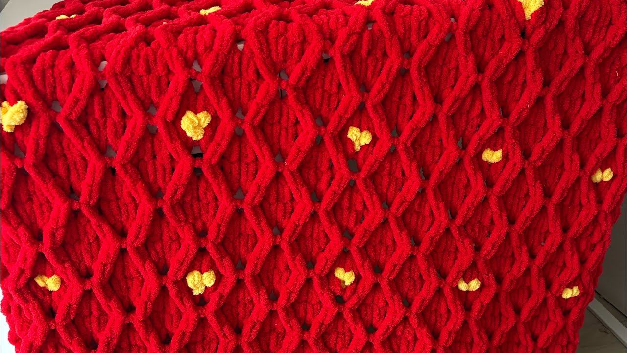 Bal Peteği model battaniye ❤️Kalpli puffy battaniye 