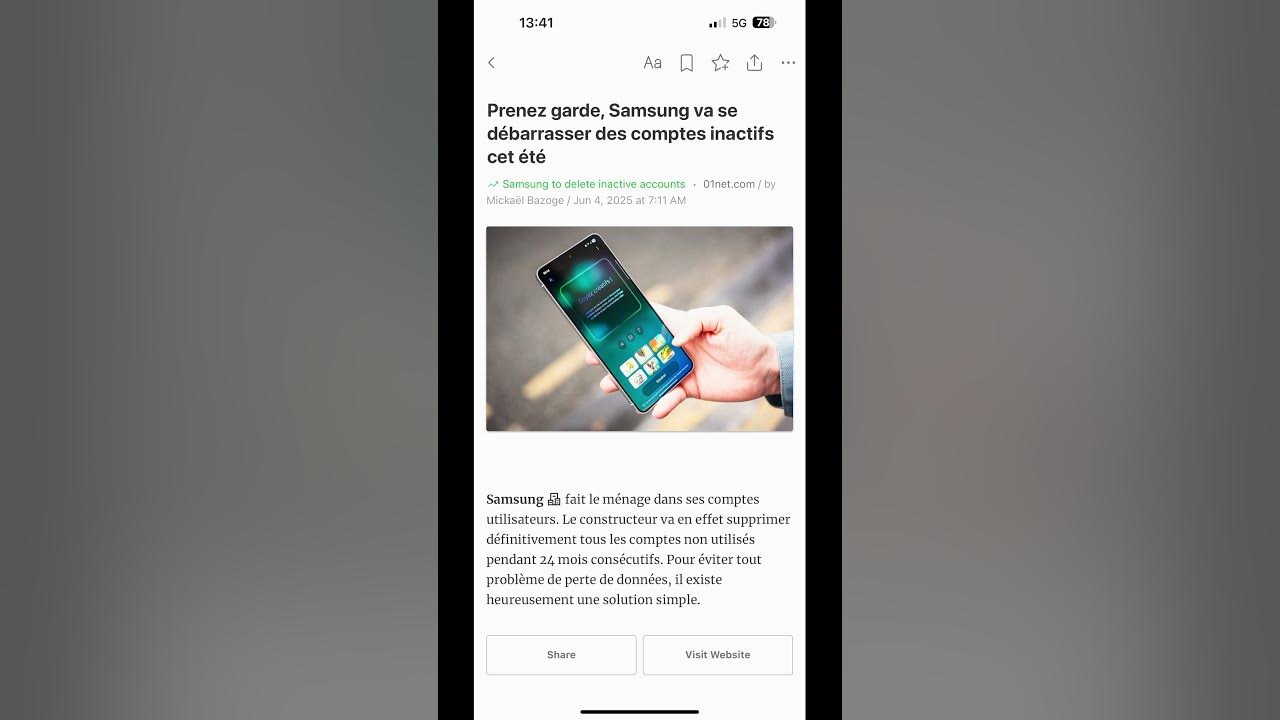 Prenez garde, Samsung va se débarrasser des comptes inactifs cet été #music #shorts