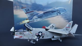 Vought F8U1P/RF8A Crusader over Cuba 1/72 (Sword) with scratch built raised and folded wings etc.