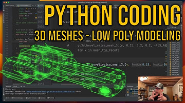 Live Python coding! 3D mesh processing. Low poly spacecraft design!