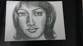 How to draw girl portrait shadow pencil beginning easy step by step