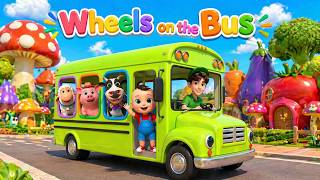 Wheels on the Bus Go Round and Round! Fun Kids Song - Sing Along | Happy Kids Learning Songs