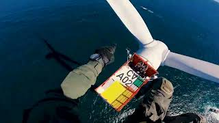 Hoist on a Wind Turbine in the Ocean