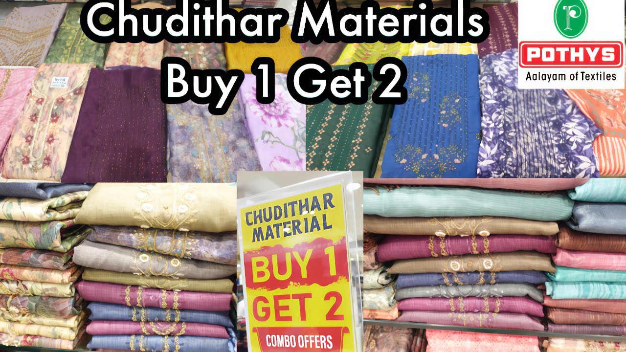 Pothys Buy 1 Get 2 Chudithar Materials Combo Offers | Festive Offers