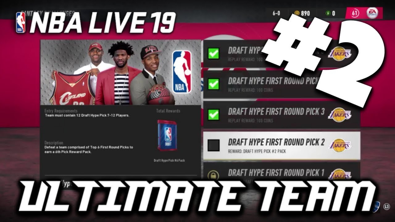 DRAFT HYPE CHALLENGES!!! NBA LIVE 19 Ultimate Team #2