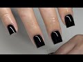 Short Black Gel Acrylic Nail