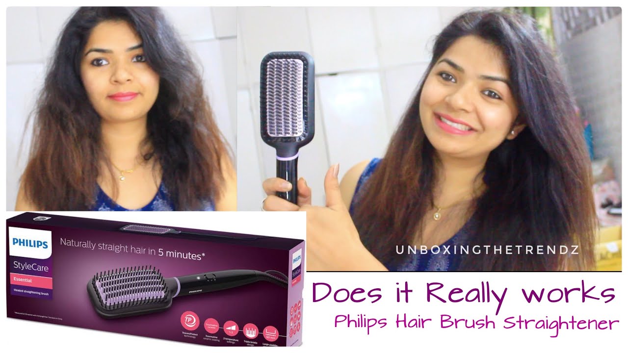 PHILIPS HAIR STRAIGHTENER BRUSH Review and Unboxing | Does it Really Works? HOW TO USE STEP BY STEP - YouTube
