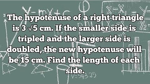 The hypotenuse of a right triangle is √5 (square root 5) cm. If the smaller side is tripled and the