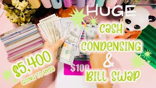 💸🌺 Cash Condensing & Bill Swap & Cash Consolidation 🌺 $5400+ To Bank | Cash Envelope System #savings
