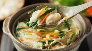 簡単おいしい、水餃子鍋、ぎょうざの作り方