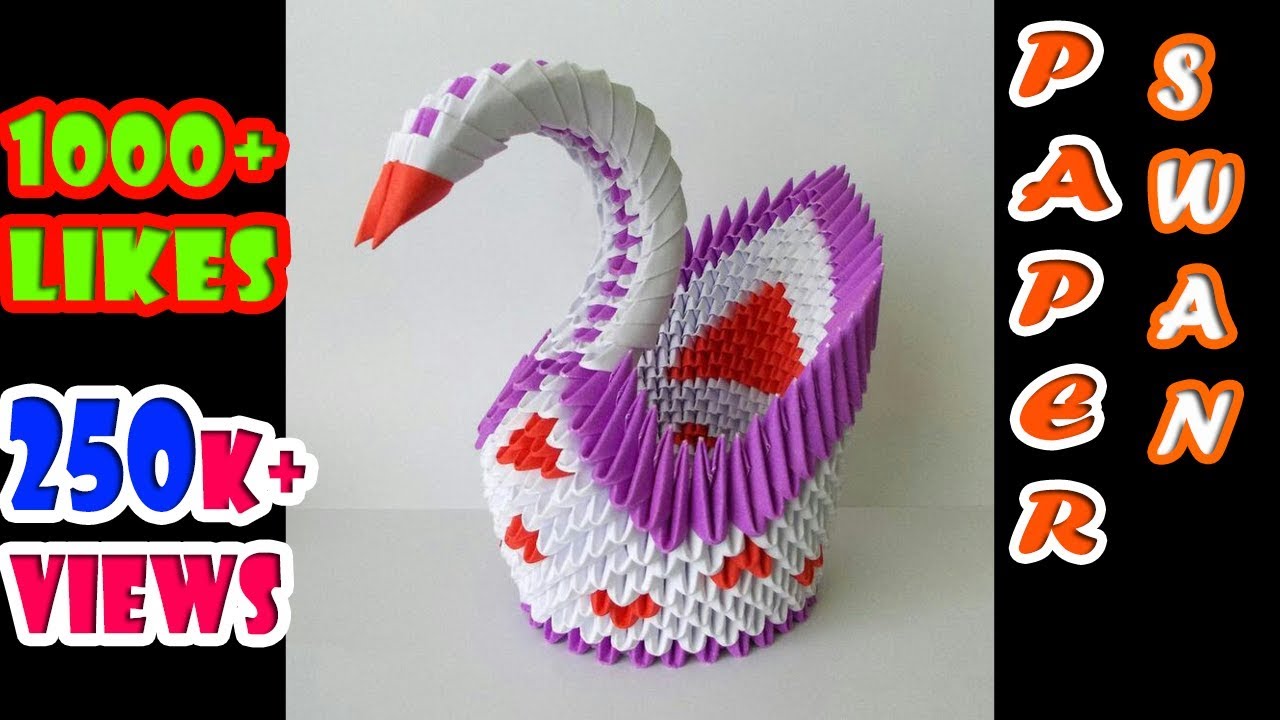 how to make 3D origami swan (in hindi) / कागज़ का हंस