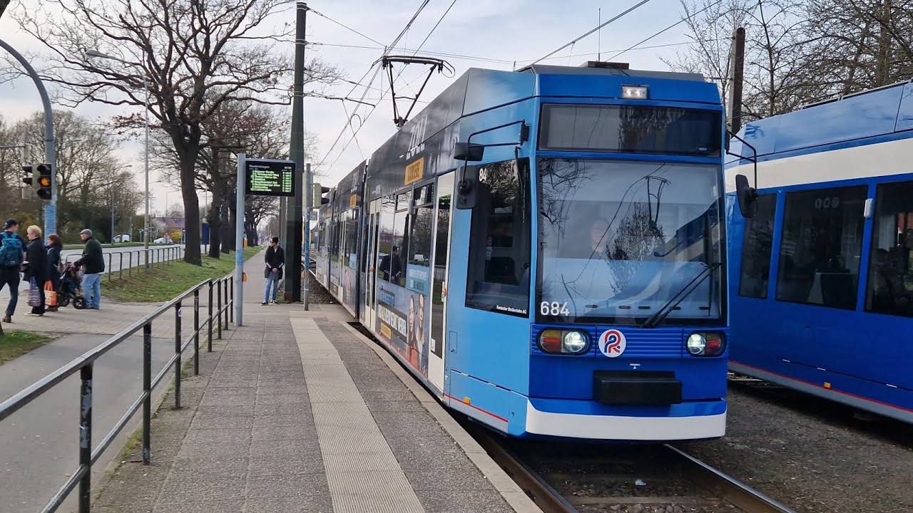 Straßenbahn Rostock | Mitfahrt in der kompletten 2 von Reutershagen bis Kurt-Schumacher-Ring im 6N1