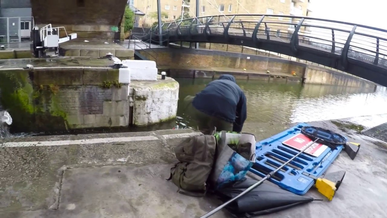 London Canal Fishing GONE WRONG - Rod Dragged Into Water + Ridiculous Retrieval