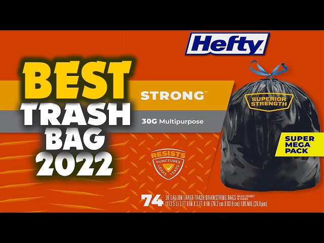 Hefty Strong Trash Bags, Trash Can Liner, Drawstring, Extra Large, 33 Gallon, Strong, Mega Pack - 48 bags