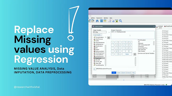 How to replace Missing Values in SPSS: Data Imputation using Regression, Data Preprocessing - 5 mins