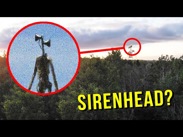 DRONE CATCHES SIREN HEAD AT HAUNTED SCREAMING FOREST!! (HE'S ACTUALLY REAL) class=