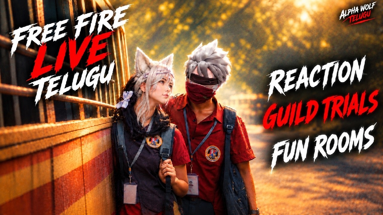 🔴 FREE FIRE LIVE TELUGU 🔥 | 1V2 GUILD TRIALS | REACTION + FUN ROOMS