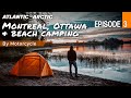 Motorcycle beach camping after riding though quebec montreal  ottawa canada